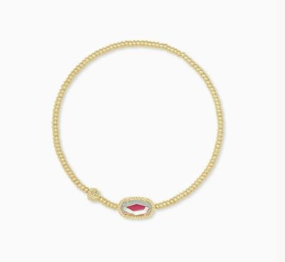 The Grayson Gold Stretch Bracelet in Dichroic Glass