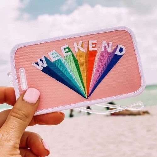 Weekend Rainbow Luggage Tag