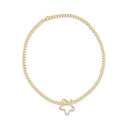 EGIRL Classic Gold 2mm Bead Bracelet Star Gold Charm
