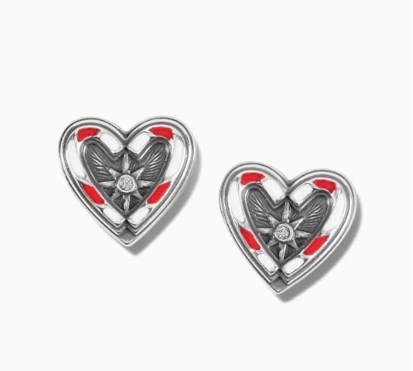 Candycane Sweetheart Post Earrings