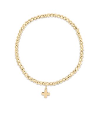Enewton EGIRL Classic Gold 3mm Bead Bracelet Signature Cross Gold Charm
