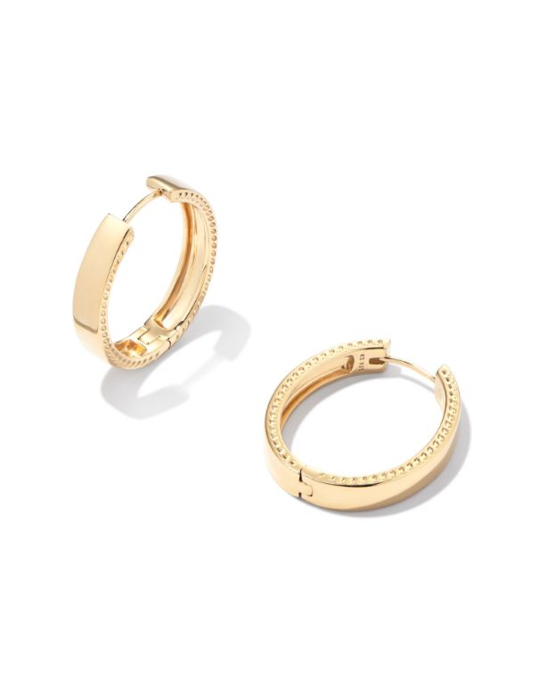 Flat Medium Hoop Earring, Color: 18k Gold Vermeil
