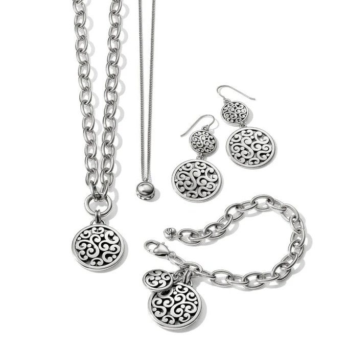 Contempo Medallion Charm Silver Necklace