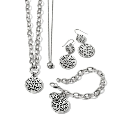 Contempo Medallion Charm Silver Necklace
