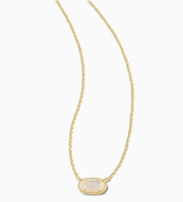 The Grayson Gold Pendant Necklace in Iridescent Drusy