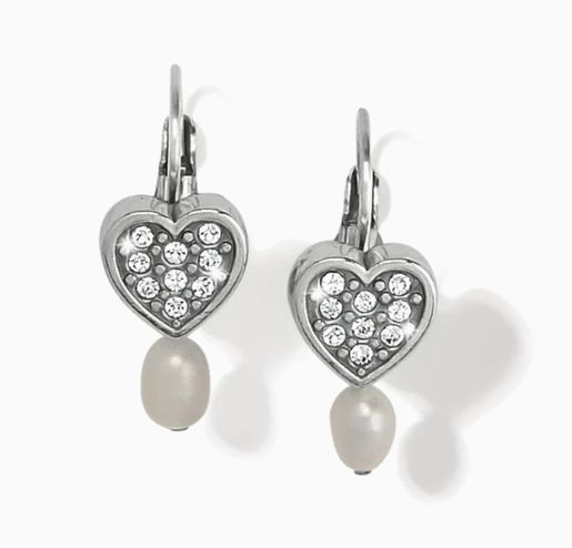 Meridian Zenith Heart Pearl Leverback Earrings