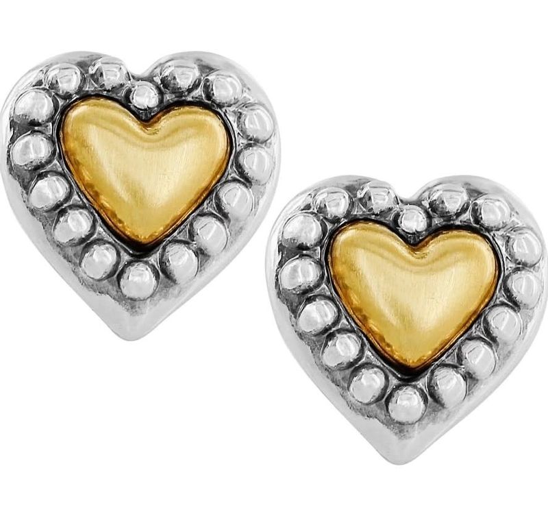 Marci Two Tone Heart Post Earrings