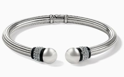 Meridian Open Hinged Bangle BLACK