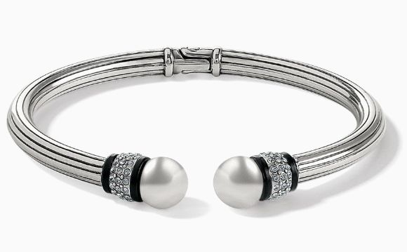 Meridian Open Hinged Bangle BLACK