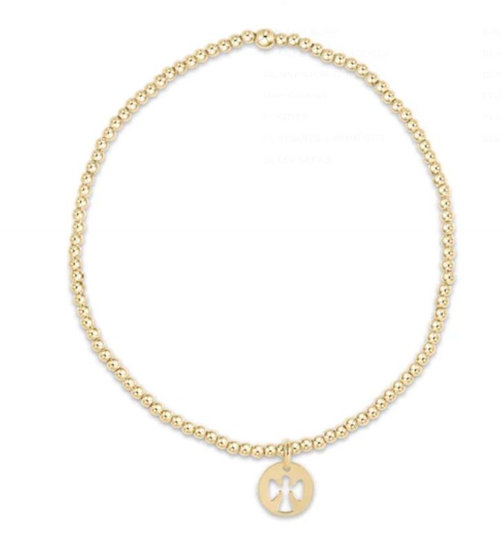 Enewton EGIRL Classic Gold 2mm Bead Bracelet Guardian Angel Small Gold Disc