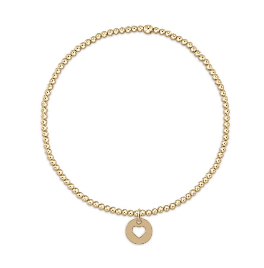 Classic Gold 2mm Bead Bracelet Love Small Gold Disc