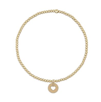 Classic Gold 2mm Bead Bracelet Love Small Gold Disc