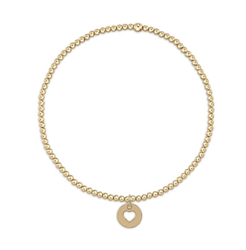 Classic Gold 2mm Bead Bracelet Love Small Gold Disc
