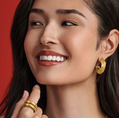 Mystic Moon Hoop Gold Earrings