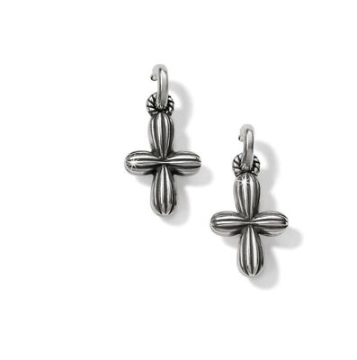 Amphora Cross Post Hoop Earrings