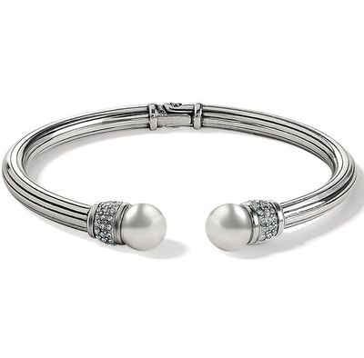 Meridian Open Hinged Silver Bangle