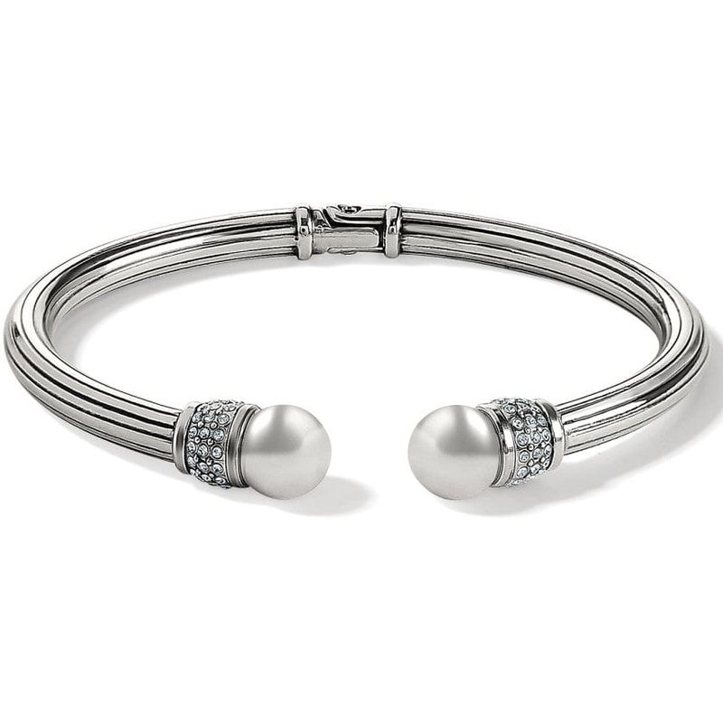 Meridian Open Hinged Silver Bangle