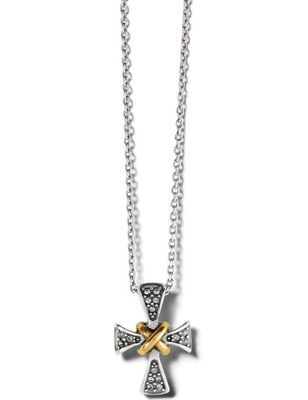 Meridian Two Tone Mini Cross Necklace