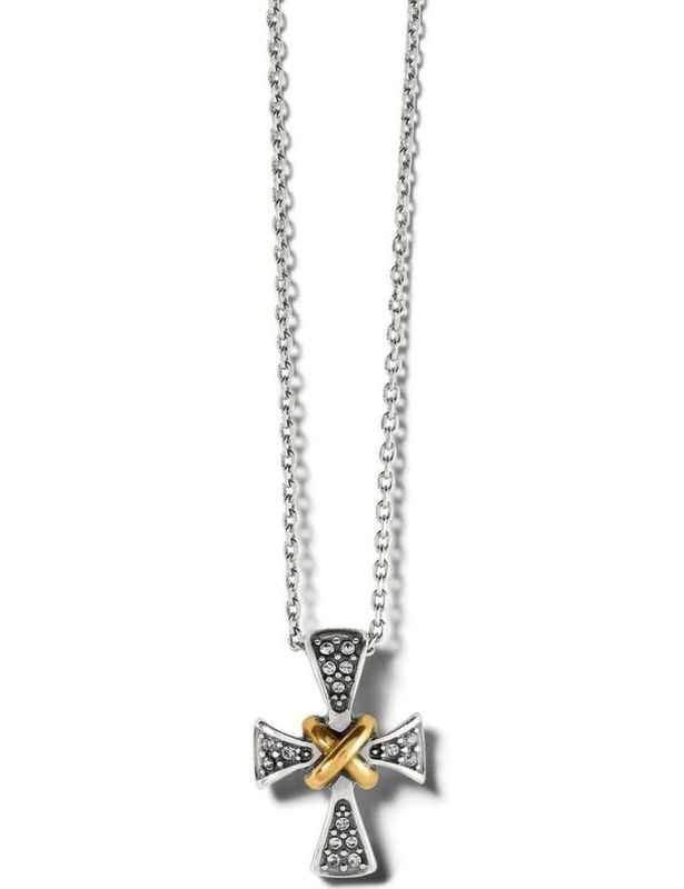 Meridian Two Tone Mini Cross Necklace