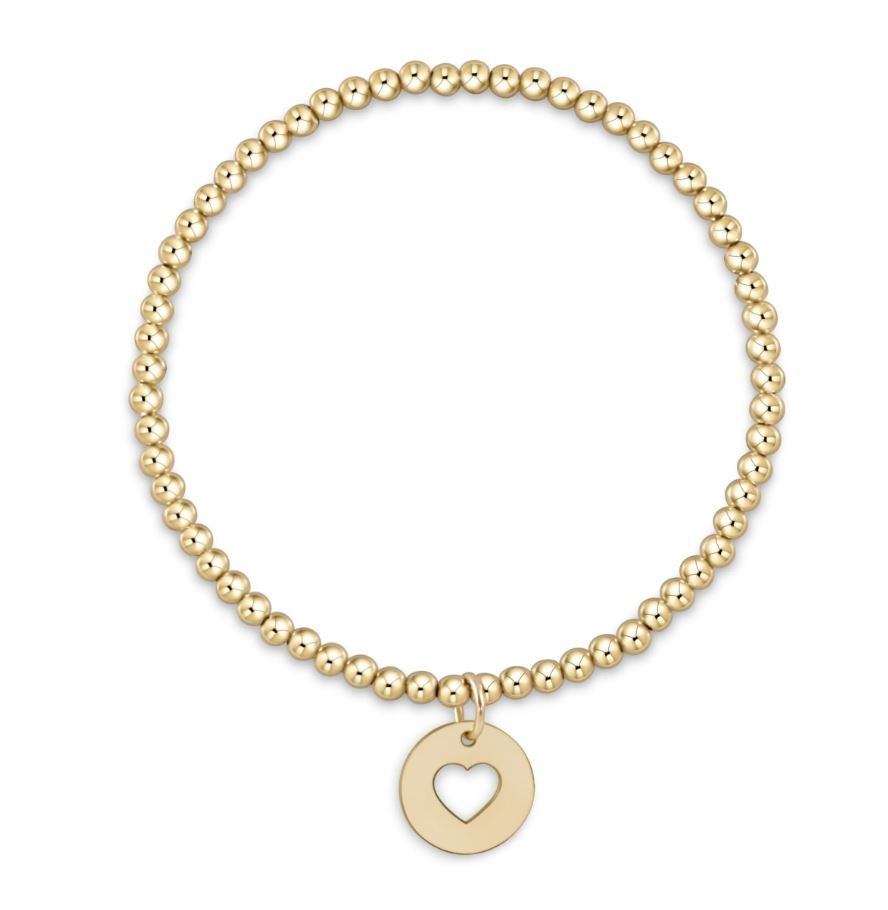 Classic Gold 3mm Bead Bracelet Love Gold Disc