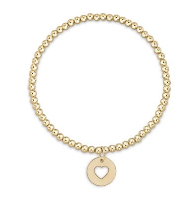 Classic Gold 3mm Bead Bracelet Love Gold Disc
