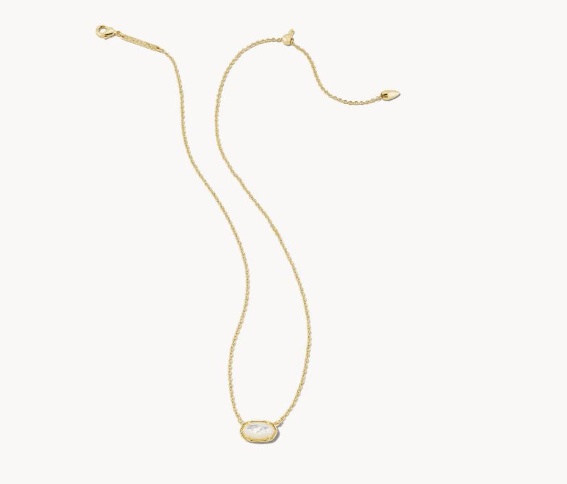 The Grayson Short Pendant Gold Ivory Mother of Pearl