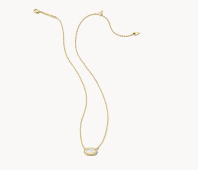 The Grayson Short Pendant Gold Ivory Mother of Pearl