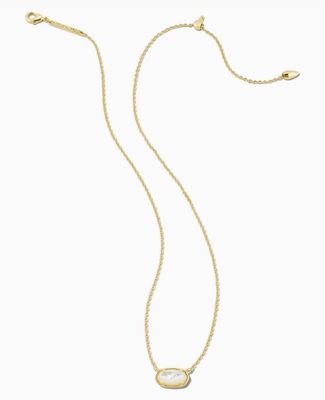 The Grayson Short Pendant Gold Ivory Mother of Pearl
