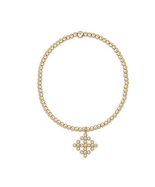 Classic Gold 2.5 mm Bead Bracelet Classic Beaded Signature Cross Encompass Gold Charm