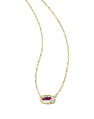 The Grayson Gold Pendant Necklace in Dichroic Glass