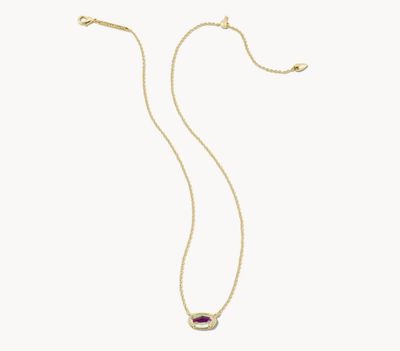 The Grayson Gold Pendant Necklace in Dichroic Glass