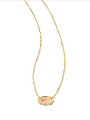 The Grayson Pendant Gold Rose Quartz