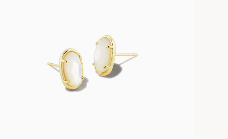 The Grayson Stud Earring Gold Ivory Mother of Pearl
