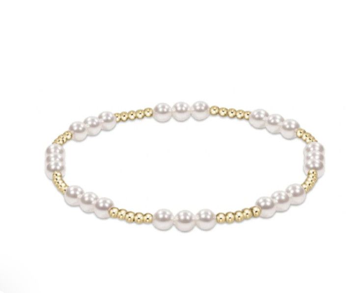 Classic Joy Pattern 4mm Bead Bracelet Pearl