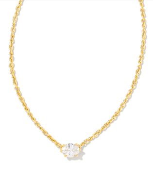 The Cailin Gold Pendant in White Crystal