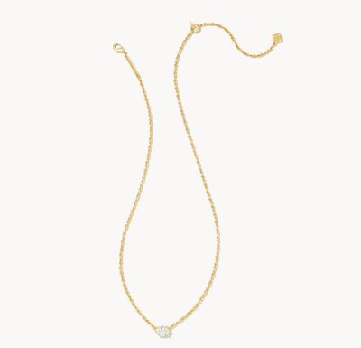 The Cailin Gold Pendant in White Crystal