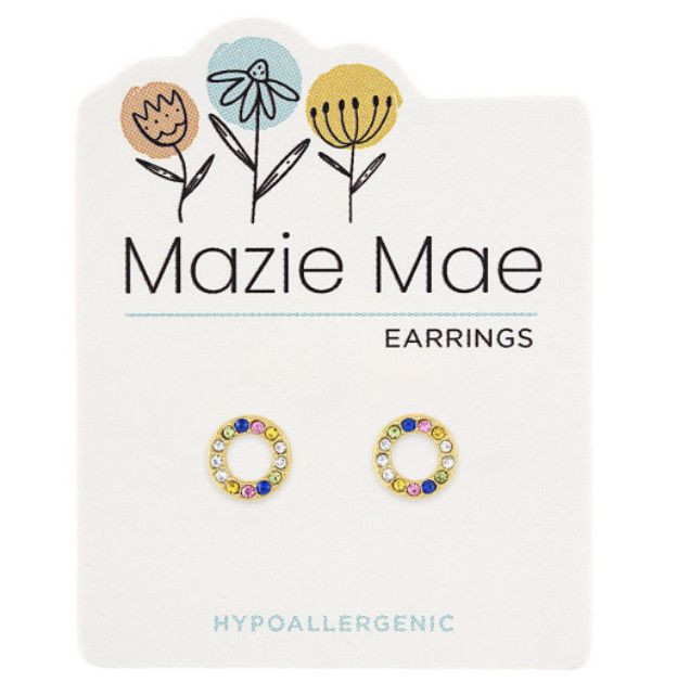 Mazie Mae Girls Earrings Multicolor Open Circle