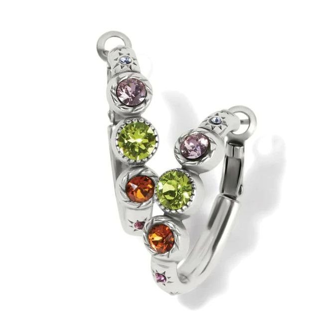 Halo Gems Trio Hoop Earrings Silver