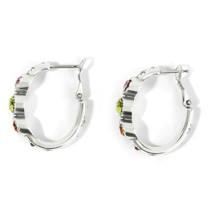Halo Gems Trio Hoop Earrings Silver
