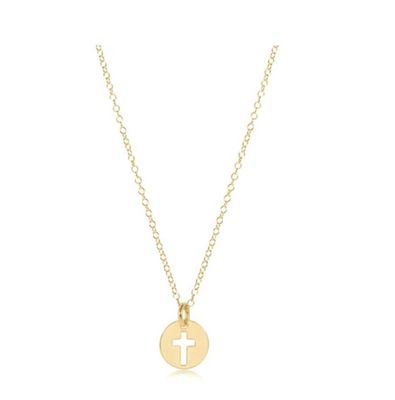 16&quot; Necklace Gold Blessed Small Gold Disc