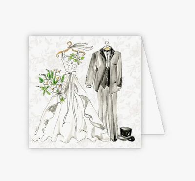 Best Wishes New Mr. And Mrs. Wedding Clothes Enclosure Card
