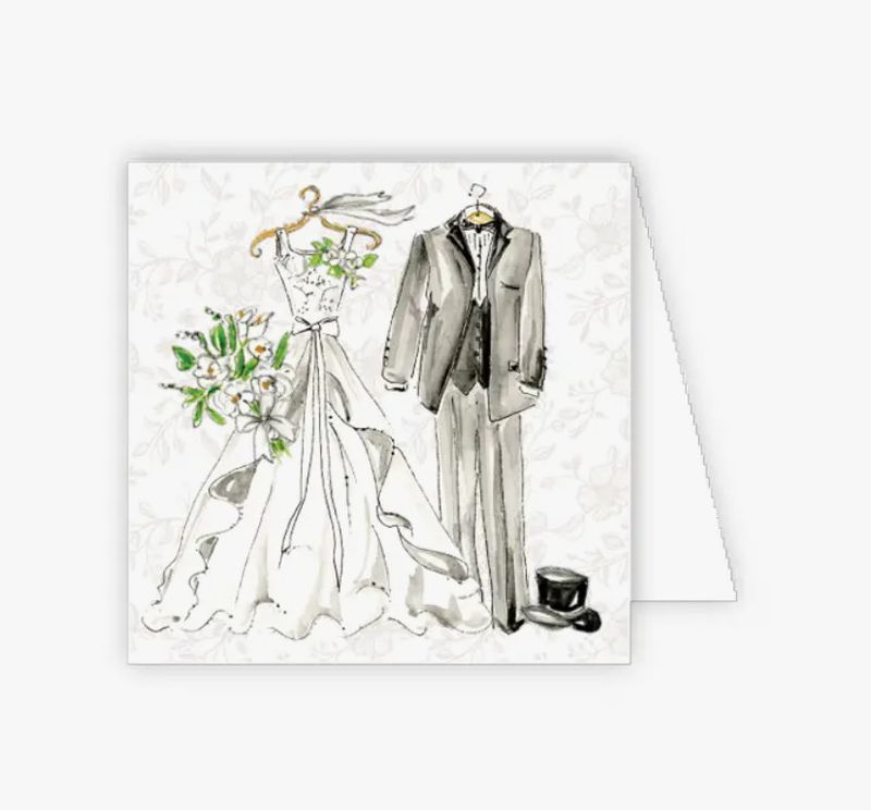 Best Wishes New Mr. And Mrs. Wedding Clothes Enclosure Card