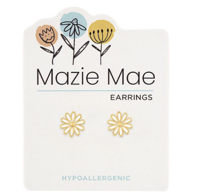 Mazie Mae Girls Earrings Gold Daisy
