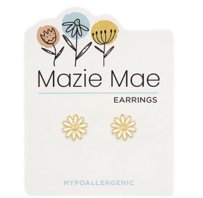 Mazie Mae Girls Earrings Gold Daisy