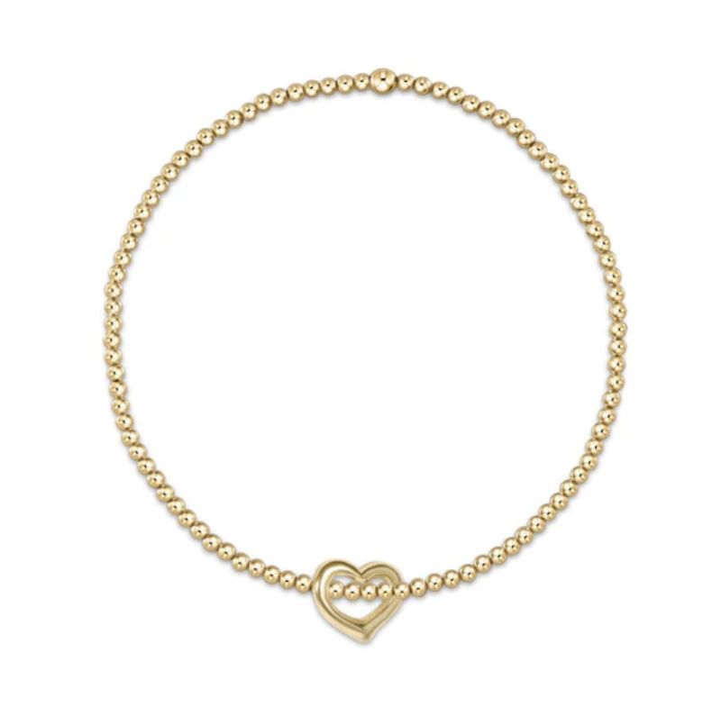 Classic Gold 2.5mm Bead Bracelet Love Gold Charm