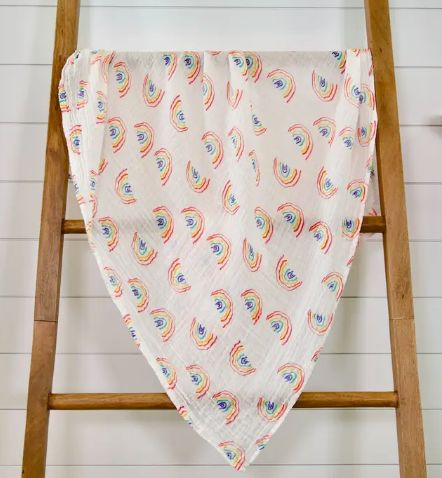 Over The Rainbow Baby Swaddle Blanket