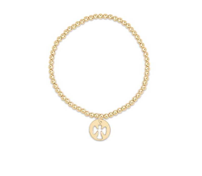 Enewton Classic Gold 3mm Bead Bracelet Guardian Angel Gold Disc