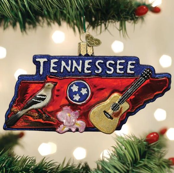 State of Tennessee Glass Ornament