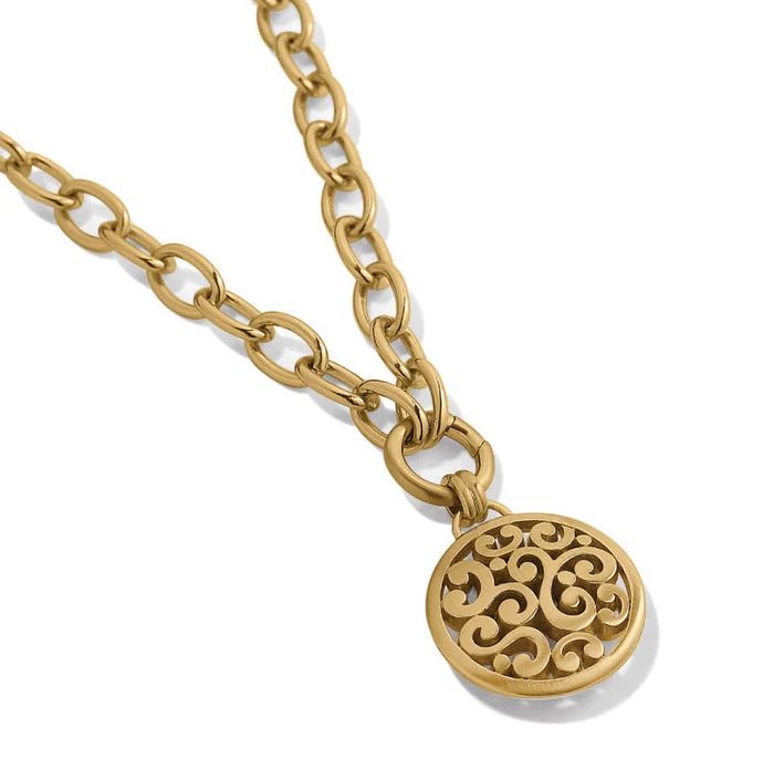 Contempo Medallion Charm Gold Necklace