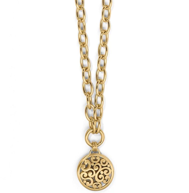 Contempo Medallion Charm Gold Necklace